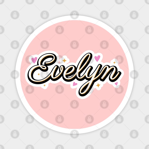 Evelyn name cute design Magnet by BrightLightArts